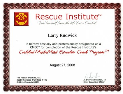 Rescue Institute Certification Certificate